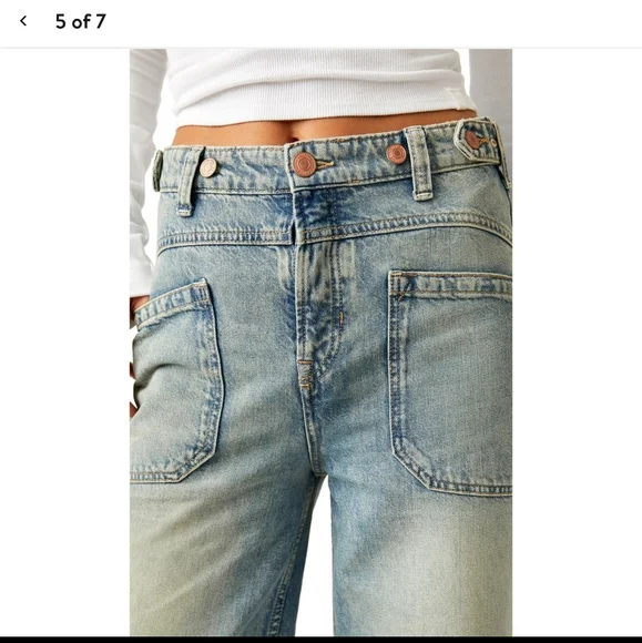 NWOT Free People Palmer Cuff Jeans 26 Tunnel Vision - Picture 4 of 5
